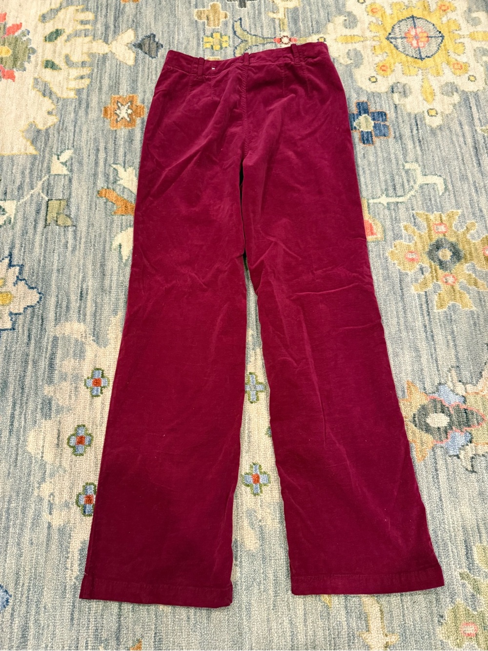 J. McLaughlin Braylee Raspberry velvet Corduroy wide leg Pants size 6 - Picture 5 of 5